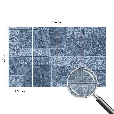 Peel and stick wallpaper mural with a pattern of plant ornaments