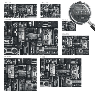 Self-adhesive photo wallpaper with a retro radio motif