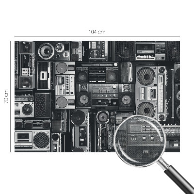 Self-adhesive photo wallpaper with a retro radio motif