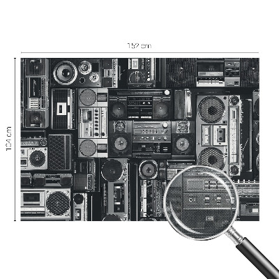 Self-adhesive photo wallpaper with a retro radio motif