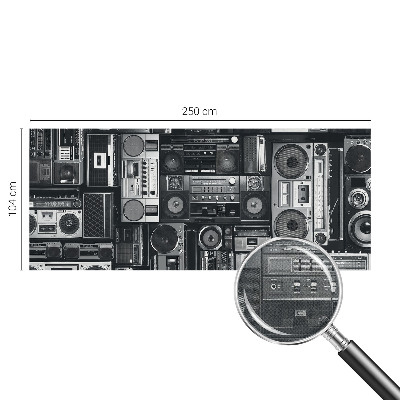 Self-adhesive photo wallpaper with a retro radio motif