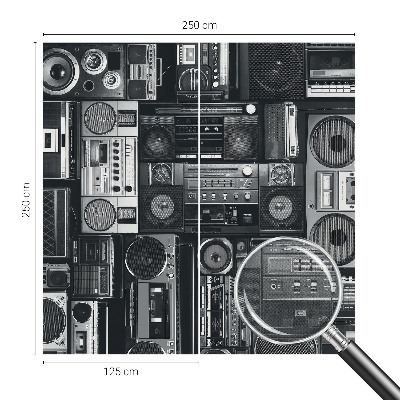 Self-adhesive photo wallpaper with a retro radio motif
