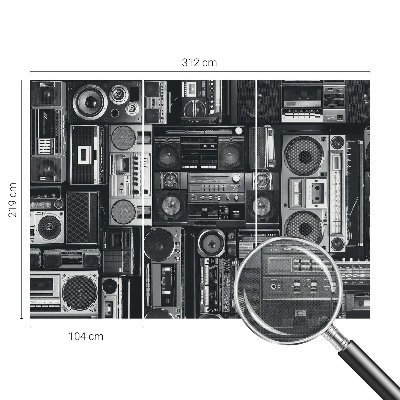 Self-adhesive photo wallpaper with a retro radio motif