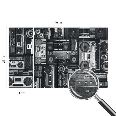 Self-adhesive photo wallpaper with a retro radio motif