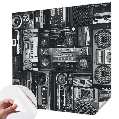 Self-adhesive photo wallpaper with a retro radio motif