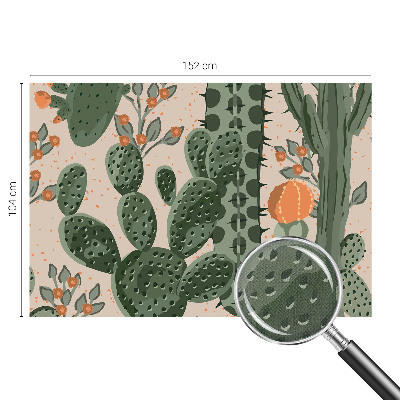 Removable wall mural wallpaper with a green cactus design