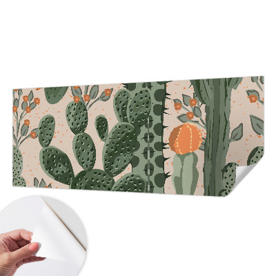 Removable wall mural wallpaper with a green cactus design