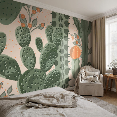 Removable wall mural wallpaper Green cacti