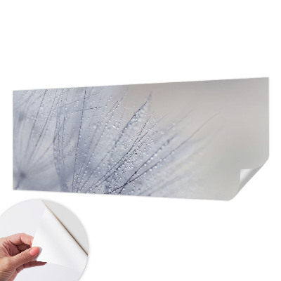 Peel and stick wall mural for living room featuring a dewy dandelion design