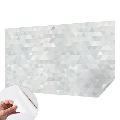 Peel and stick wall mural for bedroom with a gray patterned design