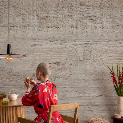 Nursery wall mural with wooden rings
