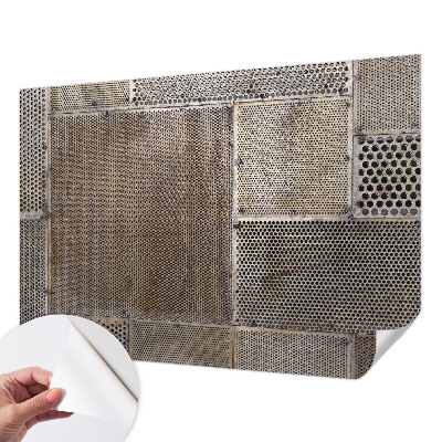 Self-adhesive wall mural with metallic pattern