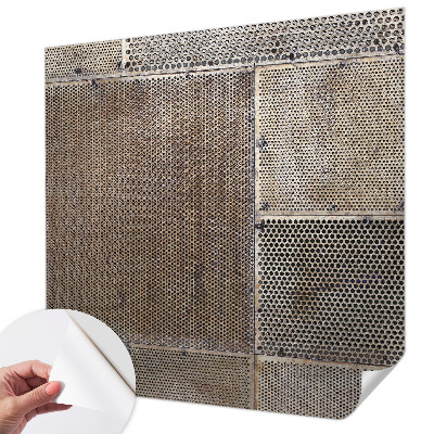 Self-adhesive wall mural with metallic pattern