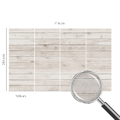 Peel and stick wallpaper mural with a natural wood look