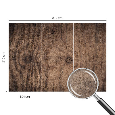 Stick-on wall mural with a rustic wood design