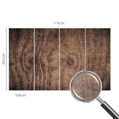 Stick-on wall mural with a rustic wood design