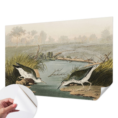 Children's wall mural featuring a peaceful landscape