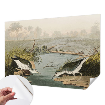Children's wall mural featuring a peaceful landscape