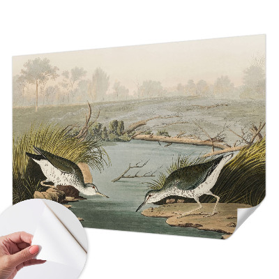 Children's wall mural featuring a peaceful landscape