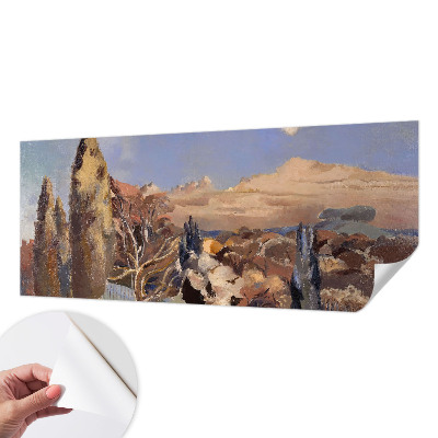 Removable wall mural featuring a forest landscape