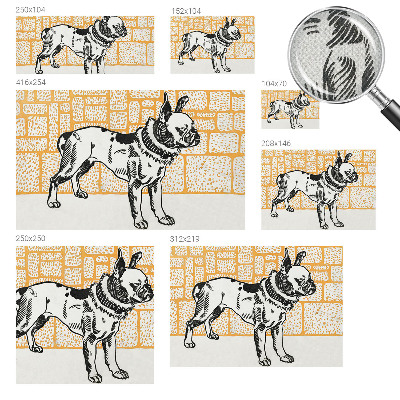 Peel and stick wall mural for bedroom Retro dog