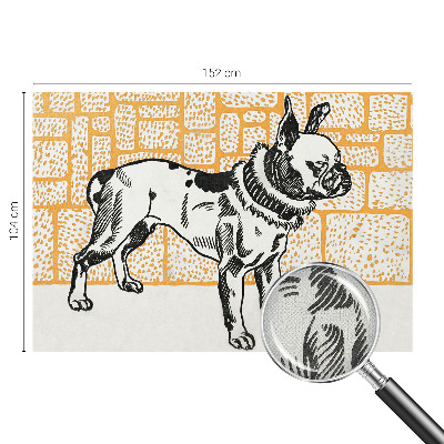Peel and stick wall mural for bedroom featuring a retro dog design