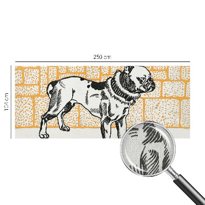 Peel and stick wall mural for bedroom featuring a retro dog design