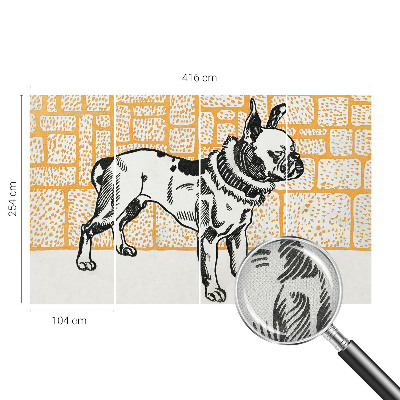 Peel and stick wall mural for bedroom Retro dog