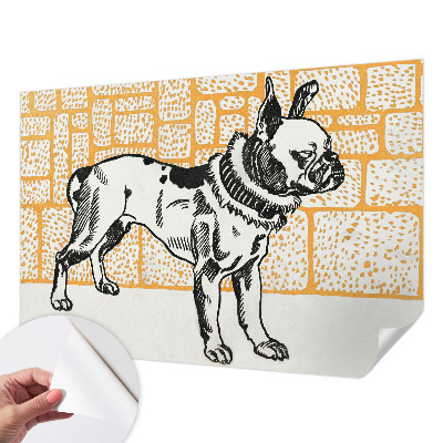 Peel and stick wall mural for bedroom Retro dog