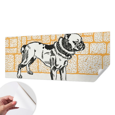 Peel and stick wall mural for bedroom Retro dog