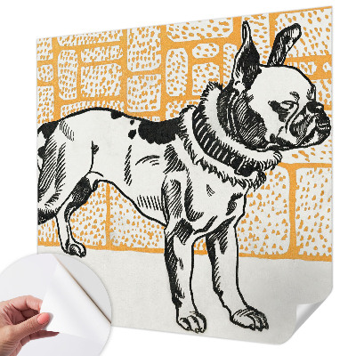 Peel and stick wall mural for bedroom Retro dog