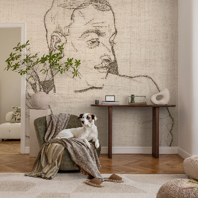3D photo wallpaper mural with a distinctive character