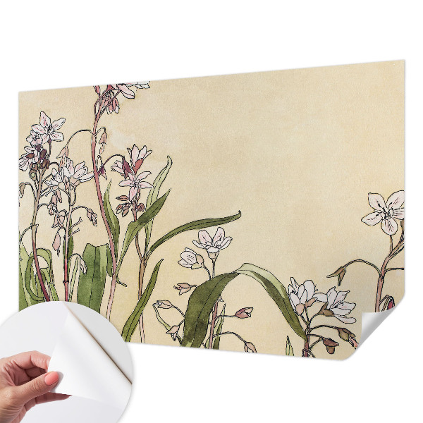 3D wall mural with a floral design
