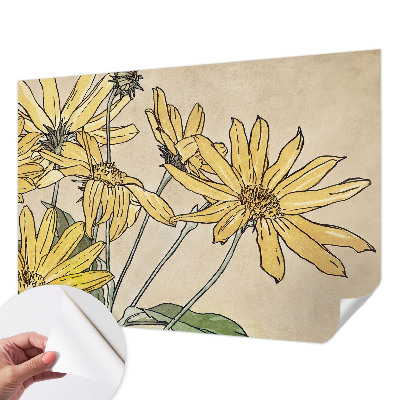 Nursery wall mural Watercolor flowers