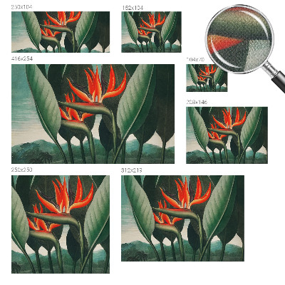 Peel and stick wall mural with an exotic floral design