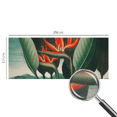 Peel and stick wall mural with an exotic floral design