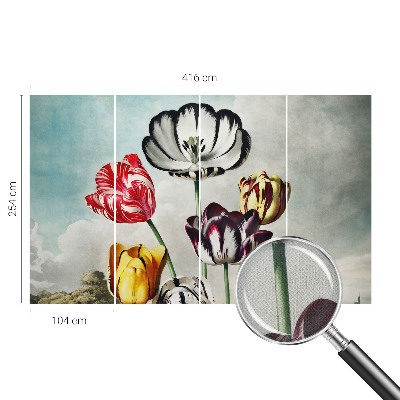 Children's wall mural Colorful tulips