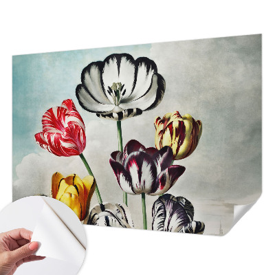 Children's wall mural Colorful tulips