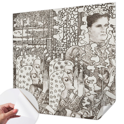 Baby room wall mural Floral portraits