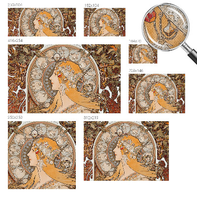 Peel and stick wallpaper mural with a zodiac-inspired elegant design