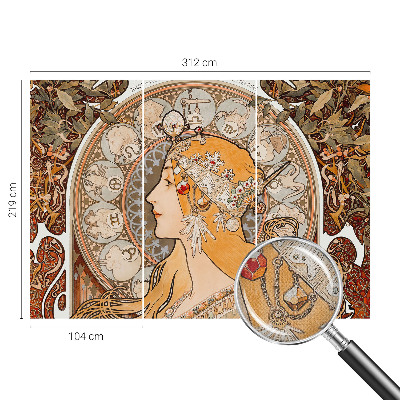Peel and stick wallpaper mural with a zodiac-inspired elegant design