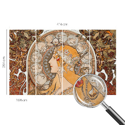 Peel and stick wallpaper mural with a zodiac-inspired elegant design