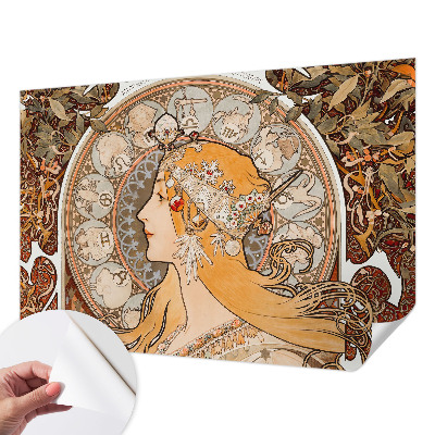 Peel and stick wallpaper mural with a zodiac-inspired elegant design