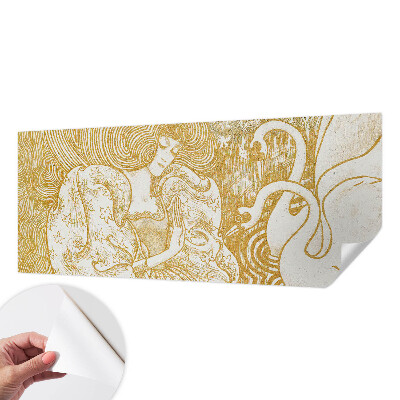 Self-adhesive wall mural with a feminine elegance design