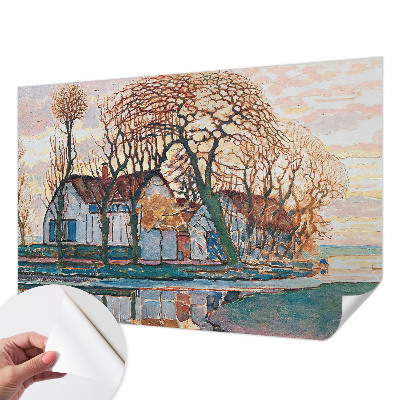 Removable wall mural featuring an idyllic landscape