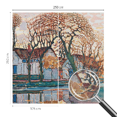 Removable wall mural featuring an idyllic landscape
