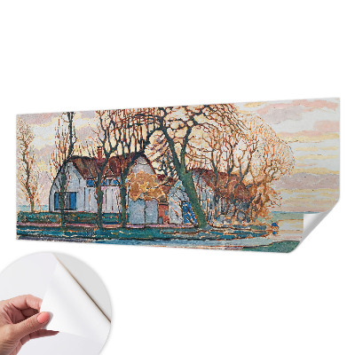 Removable wall mural featuring an idyllic landscape