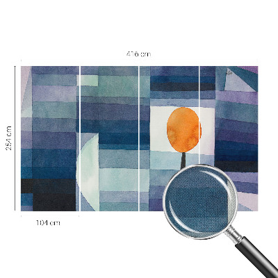 Stick-on wall mural with an abstract tree design