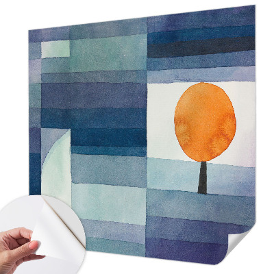 Stick-on wall mural with an abstract tree design