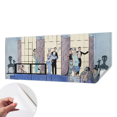 Removable wall mural with an Art Deco design